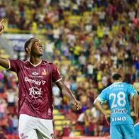 Brayan Gil, quien anotó el segundo gol del partido entre Tolima y Jaguares.