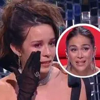Fotos de Catalina García y Greeicy, en nota de que las cantantes en La voz kids de Caracol lloraron al hablar del perdón en público
