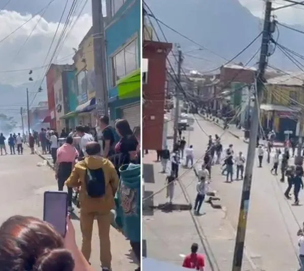 Disturbios en el centro de Bogotá por operativo de la Dian en San Andresito de San José