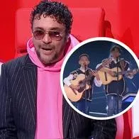 Fotos de Andrés Cepeda y de Carranga kids. en nota de que el jurado en La voz kids exaltó a esa banda: cómo es la historia del grupo