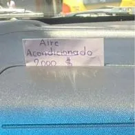 Denuncian cobro de $2.000 por encender el aire acondicionado en vehículo pedido por aplicación