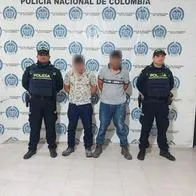 Hombres en Valledupar que fueron capturados por golpear a su mamá y, al parecer, estaban borrachos.