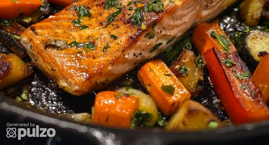 Receta de salmón con vegetales salteados. Conozca los ingredientes y el paso a paso para prepararla fácil y rápido. 