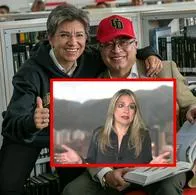 Claudia López, con el presidente Gustavo Petro, y Vicky Dávila, crítica de ambos.