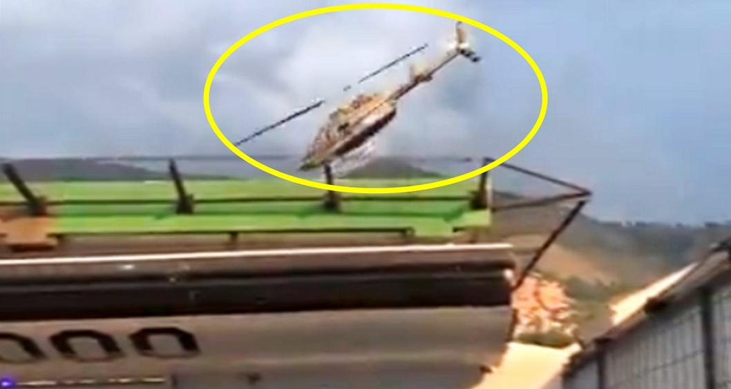 Aparece video de momento en el que helicóptero se accidenta en Medellín