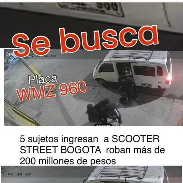 Placas de la camioneta en la que anda un grupo de ladrones de Bogotá. 