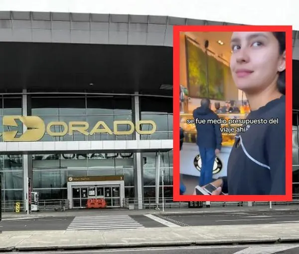 Aeropuerto El Dorado y captura de video de denuncia de cobro excesivo.