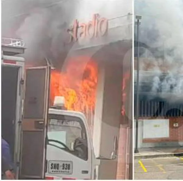 Bomberos combaten incendio que se desató en el Polideportivo Sur de Envigado