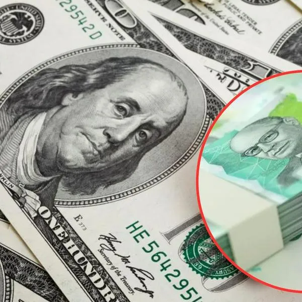 Imagen de dólar y pesos colombianos por posible aumento en segundo semestre. 