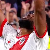 Miguel Ángel Borja y sus goles con River Plate; llegó a gol 200 en su carrera.