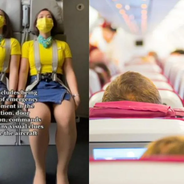 Una azafata se volvió viral en redes sociales al explicar motivo detrás de rara posición que adopta para sentarse durante los vuelos.