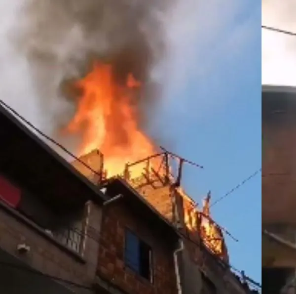 Incendio en Medellín consumió una casa y dejó a una persona lesionada