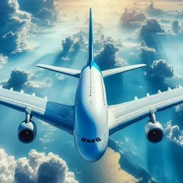 Imagen de avión durante turbulencia. 