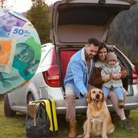 Imagen de familia y dinero por nota sobre viajes de Semana Santa y consejos para ahorrar dinero