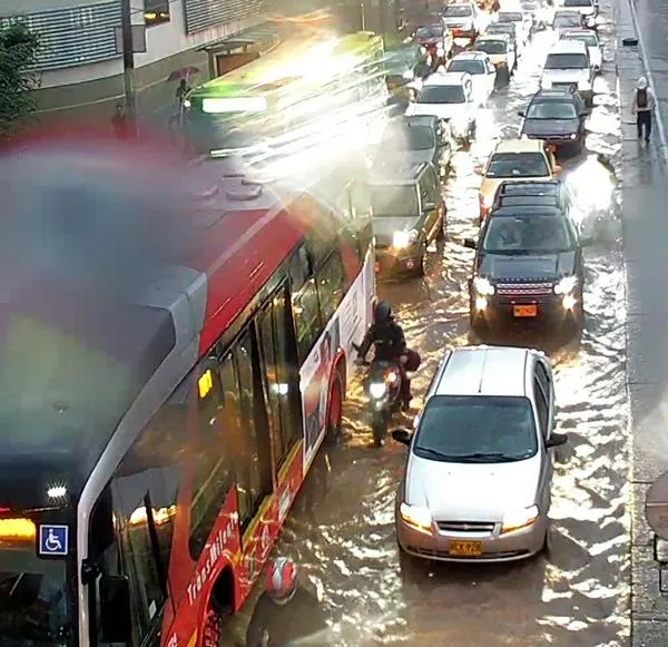 Bogotá inundada por lluvias. 