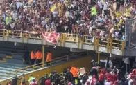 El hecho se registro por el robo de una bandera de los hinchas del Tolima.