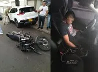 Conductor aparentemente borracho arrolló una motocicleta y se estrelló contra un árbol  