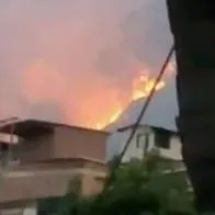 Incendio en la vía Medellín-Bogotá que provocó un cierre vial este Viernes Santo