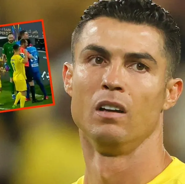 Cristiano Ronaldo vio la roja en Arabia y amagó con pegarle un puño al árbitro