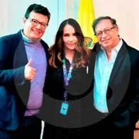 Hollman Morris y Nórida Rodríguez junto a Gustavo Petro. La viuda de 'Toto' Vega arremetió contra el cercano al presidente y dice que la sabotearon en RTVC