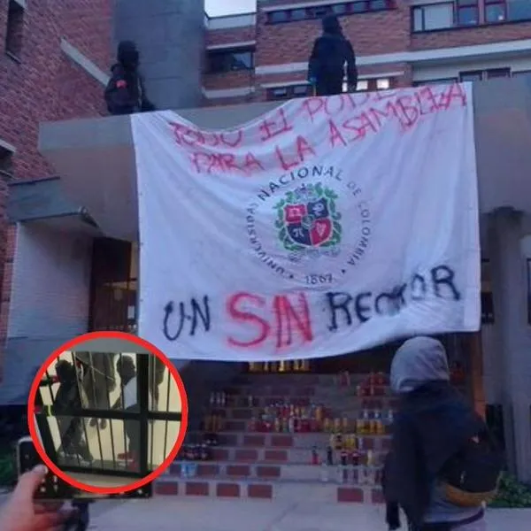 Edificio administrativo de la Universidad Nacional tomado por encapuchados, quienes tiene adentro a funcionarios incomunicados.