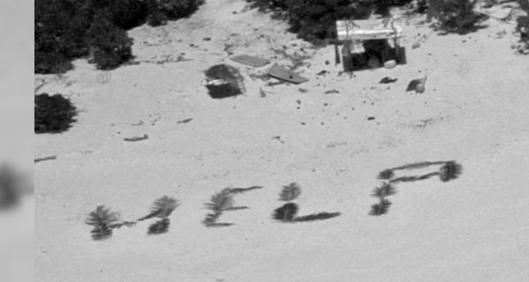 Náufragos fueron rescatados de una isla tras escribir “ayuda” en la arena 
