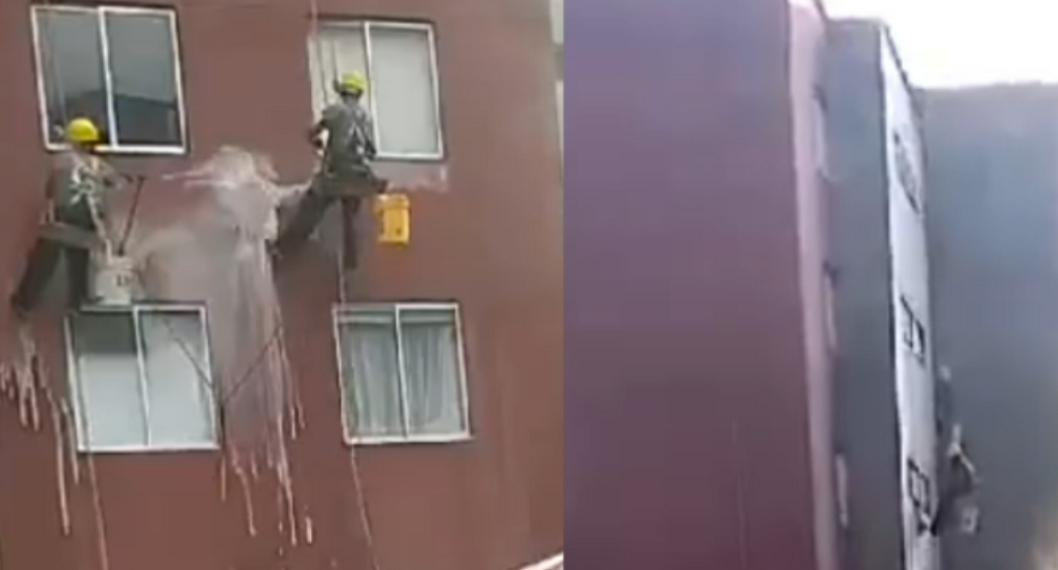 Racionamiento de agua en Bogotá: lavaron fachadas de un conjunto residencial
