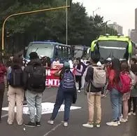 Imagen de protestas por nota sobre movilidad en Bogotá