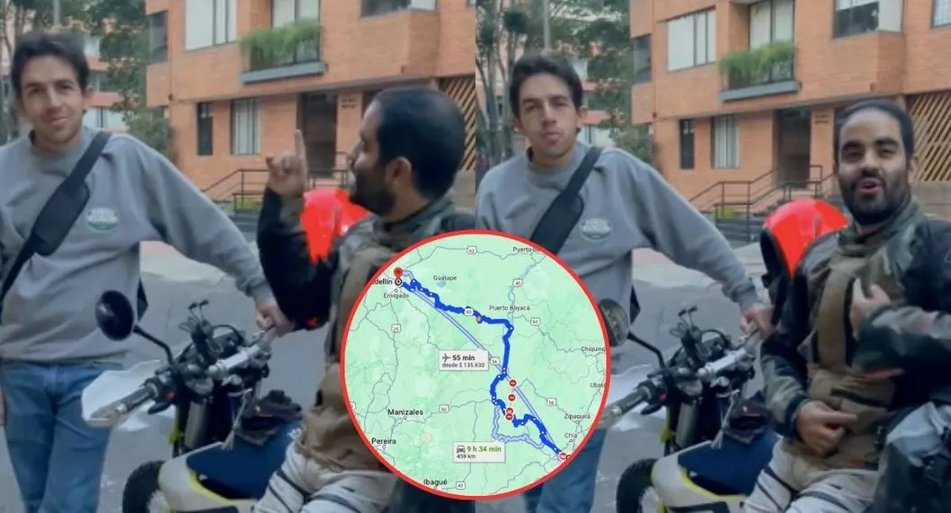 Jóvenes compararon recorrido de Medellín a Bogotá en avión vs. moto y el resultado sorprende