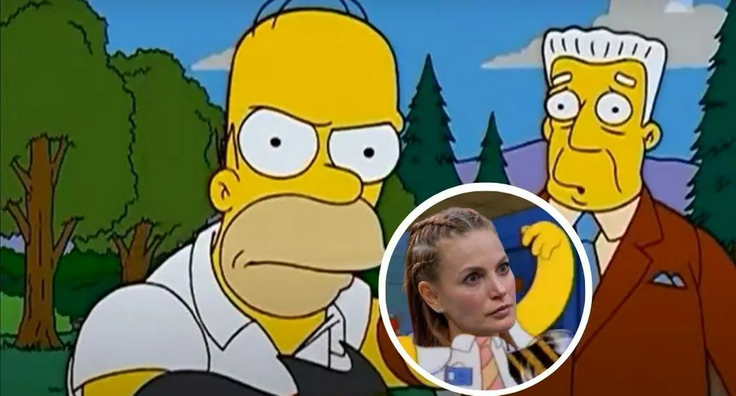 Fotos de burlas de Los Simpson, en nota de por qué Juliana Galvis es tendencia por baño en Bogotá, con memes de agua y ducha