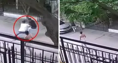 Momento en el que un policía en Santa Marta defiende a su esposa embarazada de unos ladrones