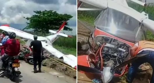 Murió motociclista impactado por avioneta que se precipitó a tierra en Cartago