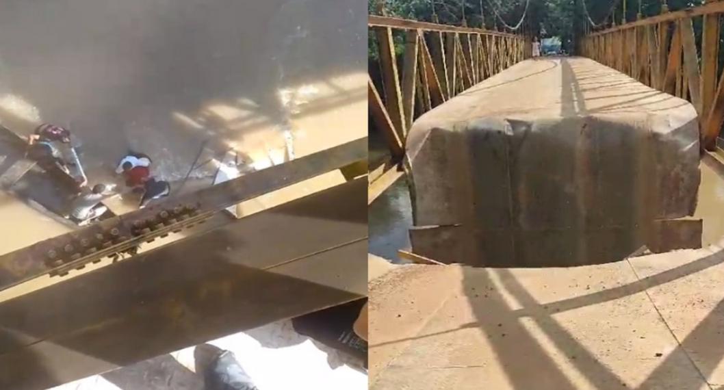 Conductor de volqueta murió tras caer al río Güejar por colapso de puente metálico en el Meta