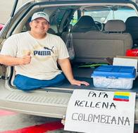 Colombiano que se encuentra discapacitado vende papa rellena en EE. UU.