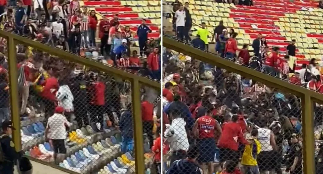 Hinchas de Junior se agarraron con la Policía en estadio de Perú antes de partido en Libertadores: video