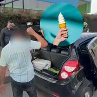 Imagen de vendedor de drogas, que se hacía pasar por heladero, capturado