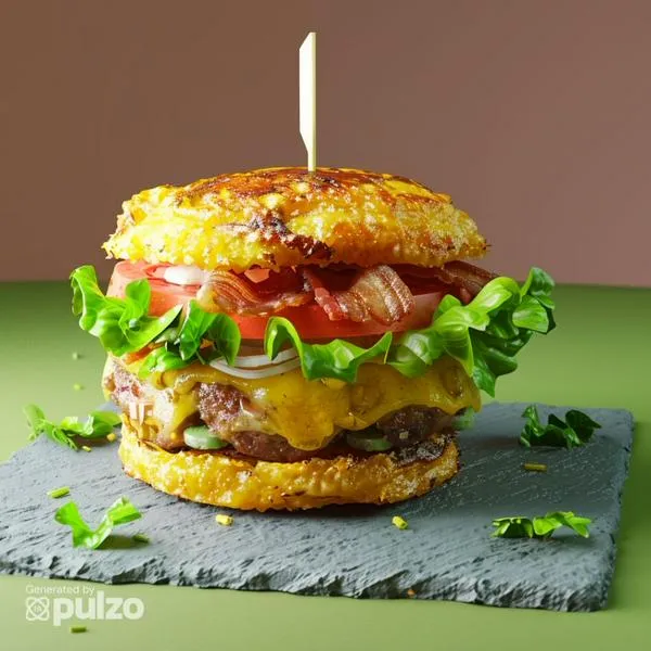 Pasos para hacer una hamburguesa de plátano. Este ingrediente, al mezclarse con la carne y los vegetales, le da un sabor diferente e inigualable.