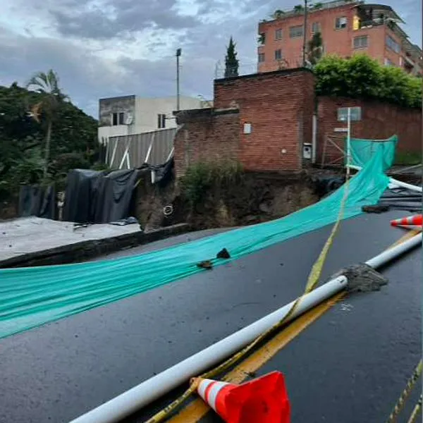 Por fuertes lluvias, se agrava hundimiento en vía del norte de Cali