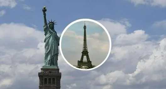 Fotos de la Estatua de la Libertad y de Torre Eiffel, en nota sobre qué es más alto entre ambas.