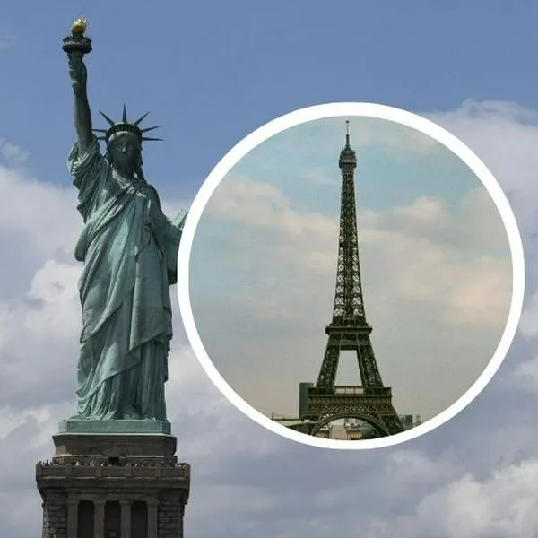 Fotos de la Estatua de la Libertad y de Torre Eiffel, en nota sobre qué es más alto entre ambas.