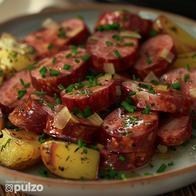 Aprenda cómo hacer estas deliciosas salchichas adobadas con papa y plátanos en la 'air fryer' perfectas para picar en un día de descanso.