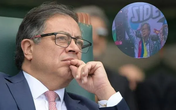 Gustavo Petro apareció en un tifo gigante de la final de la Champions africana