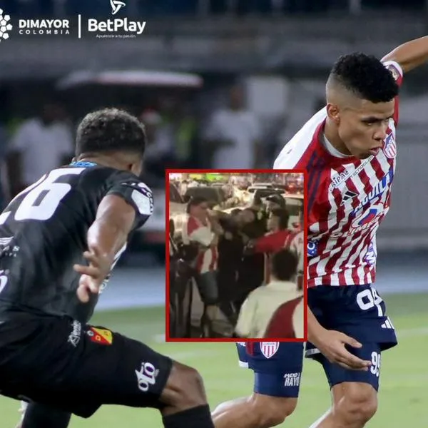 Hinchas del Junior se pelearon fuera del estadio.