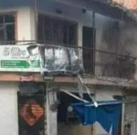 Hotel destruido en atentado de Jamundí.