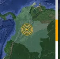 Grafica de temblor en Colombia. 