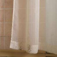 Foto de suciedad en baño, en nota sobre cómo quitar moho de la cortina de la ducha con trucos para no tener que cambiarla