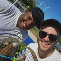 Ómar Geles y Gusi, dos artistas compartiendo su pasíon por el tenis.