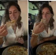 Italiana probó la pizza hawaiana en Colombia y dejó mensaje a sus compatriotas: video