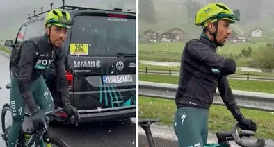 A Daniel Felipe Martínez lo dejó el bus del Bora en el Giro de Italia 