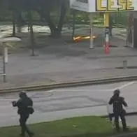 Caos vehicular en avenida NQS por disturbios en inmediaciones de Universidad Nacional de Bogotá
